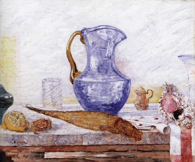 James Ensor Still life with Blue Jar Germany oil painting art